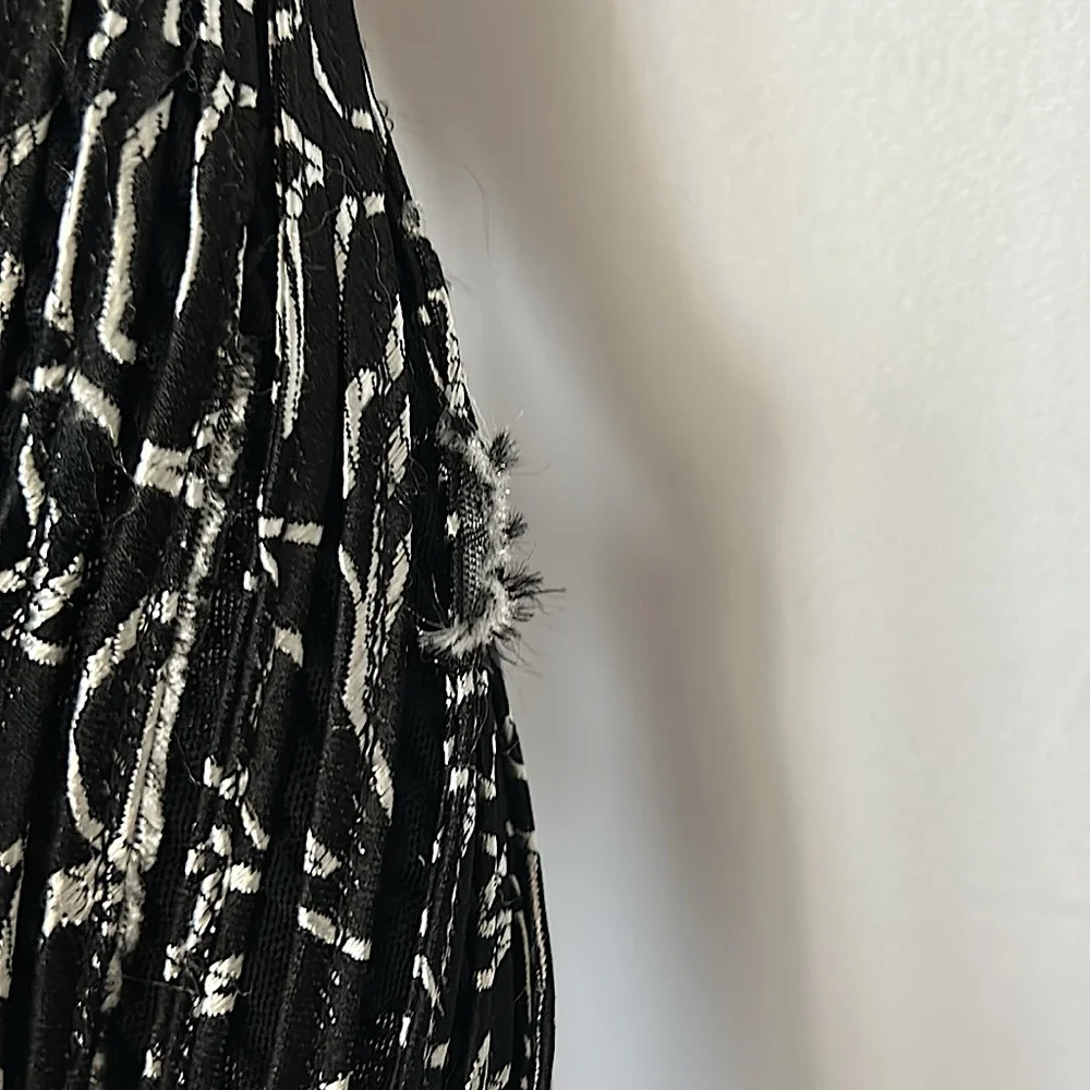 Obstine’e Vintage Black/White Geometric Zip Front Long Sleeve Jacket Top *Sz 8* - Picture 6 of 6